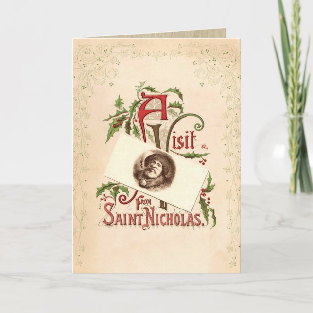Carte de voeux vintage de Noël de Nicholas de (Devant)