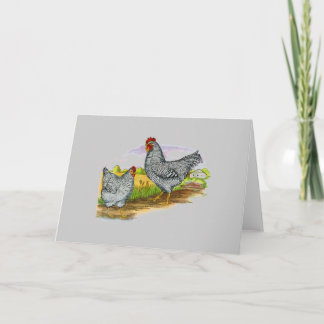 Carte de voeux vintage de poulets de style