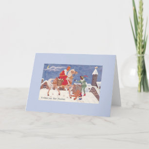 Carte de voeux vintage de Saint Nicolas