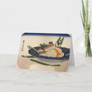 Carte de voeux vintage de sushi