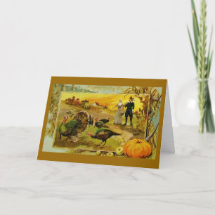 Carte de voeux vintage de thanksgiving