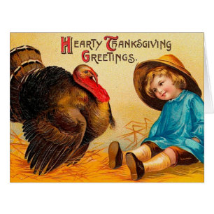 Carte de vœux vintage de Thanksgiving