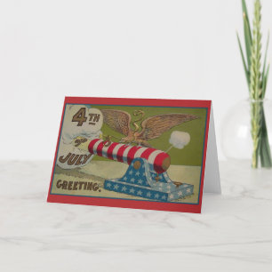 Carte de voeux vintage du 4 juillet