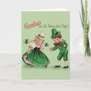 Carte de voeux vintage du jour de St Patrick