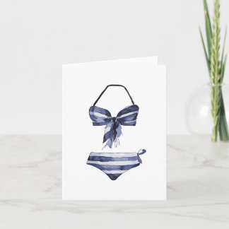 Carte de voeux vintage en maillot de bain Bikini B
