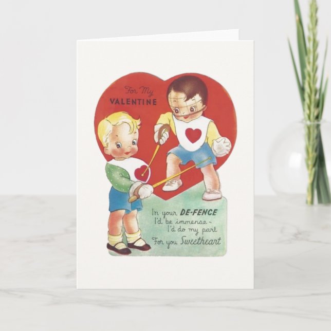 Carte de voeux vintage Fencer Valentine (Devant)