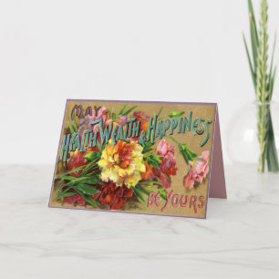 Carte de voeux vintage Floral tous les jours