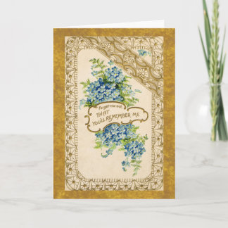 Carte de voeux vintage Forget-Me-Not