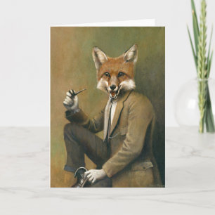 Carte de voeux vintage Fox In Suit