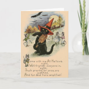 Carte de voeux vintage Halloween Pranks