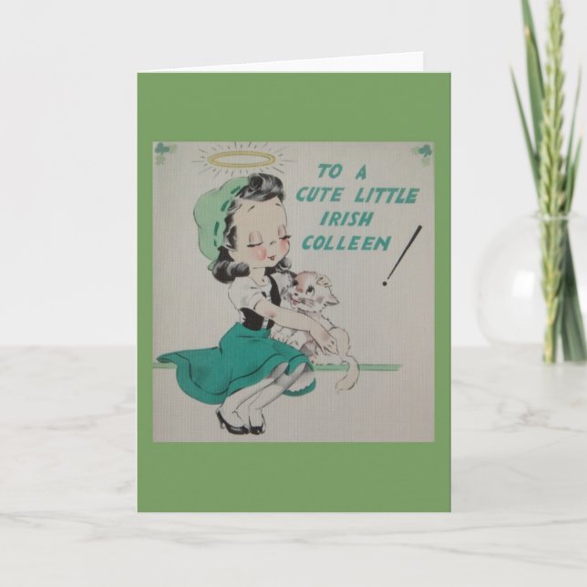 Carte de voeux vintage Irish Colleen (Devant)