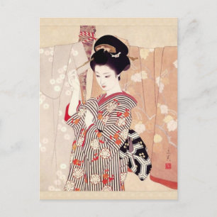  Carte de voeux vintage japonaise Shimura Tatsumi