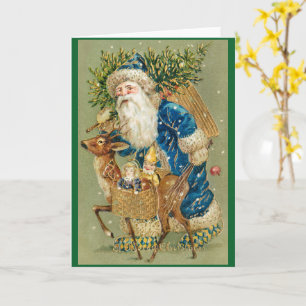 Carte de voeux vintage Joyeux Noël Père Noël