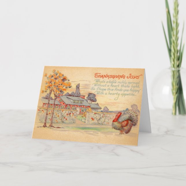 Carte de voeux Vintage Joys Thanksgiving (Devant)