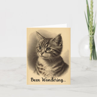 Carte de voeux vintage Kitten Keep In Touch
