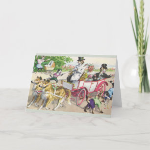 Carte de voeux vintage Mariage Cat