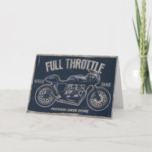 Carte de voeux vintage moto