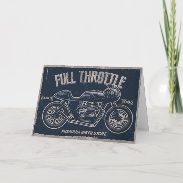 Carte de voeux vintage moto (Devant)