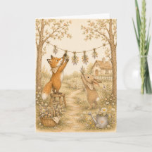 Carte de vœux vintage pastel Meadow