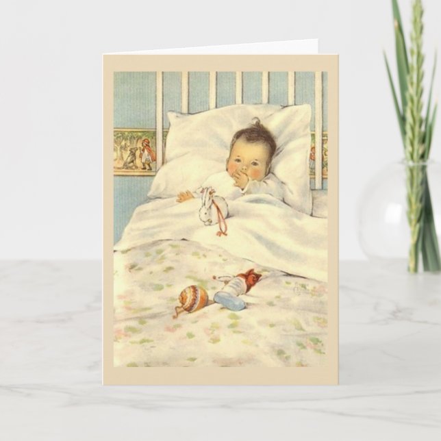 Carte de vœux vintage pour bébé (Devant)