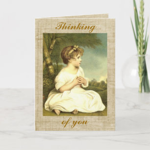 Carte de voeux vintage pour filles victoriennes