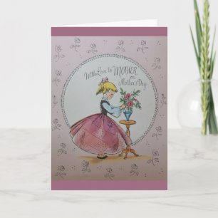 Carte de voeux vintage pour la fête des mères