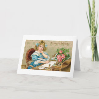 Carte de voeux vintage pour l'anniversaire de Vict