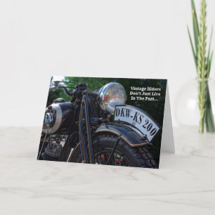 Carte de voeux Vintage pour motocycliste