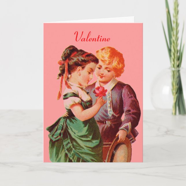 Carte de voeux vintage Valentine Couple (Devant)