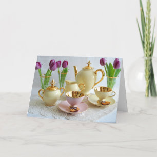 Carte de voeux vintage vibrante de tulipes de