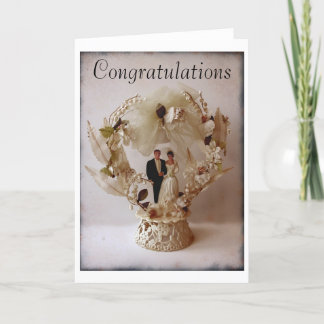 Carte de voeux Vintage Wedding Cake Topper