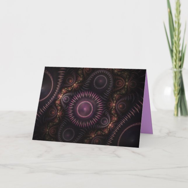 carte de voeux violet fractal (Devant)