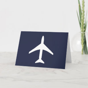Carte de voeux volante de pilote de plan blanc