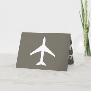 Carte de voeux volante de pilote de plan blanc