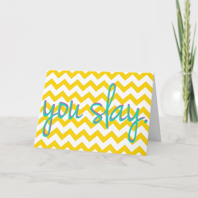 Carte de voeux "vous tuez" en Chevron jaune (Devant)