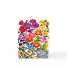 Carte de voeux Watercolor Floral Garden