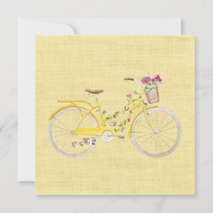 Carte de voeux Watercolor Yellow Bike