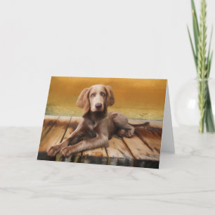 Carte de voeux Weimaraner (Longhair)