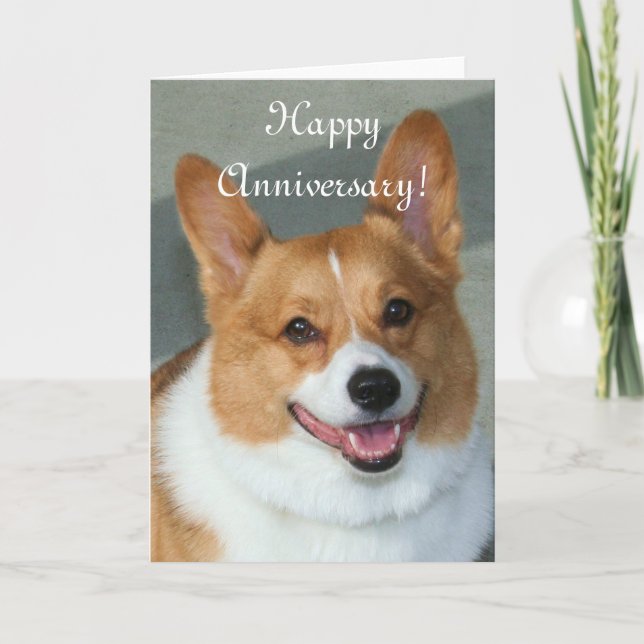 Carte de voeux Welsh Corgi pour l'anniversaire heu (Devant)