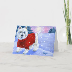 Carte de vœux Westie d'hiver
