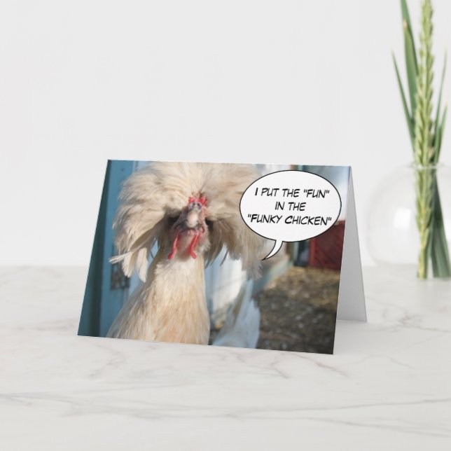 Carte de voeux Whacky de poulet (Devant)