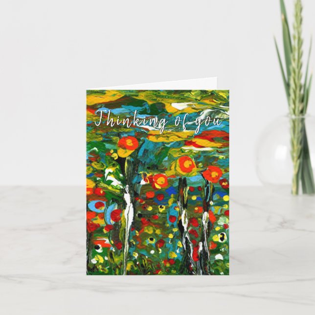 Carte de voeux Whimsical and Colorful Flowers (Devant)
