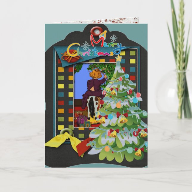 Carte de voeux Whimsical de Noël 3d (Devant)