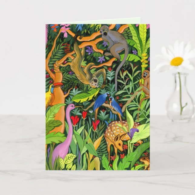 Carte de voeux Whimsical Forest Animals (Petite plante)