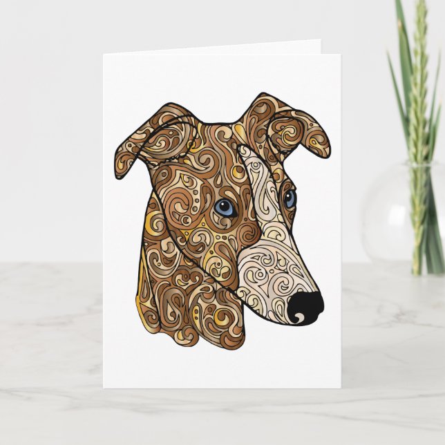 Carte de voeux Whippet (Devant)