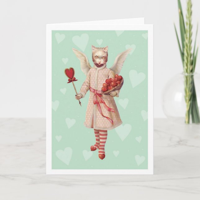 Carte de voeux White Cat Angel (Devant)