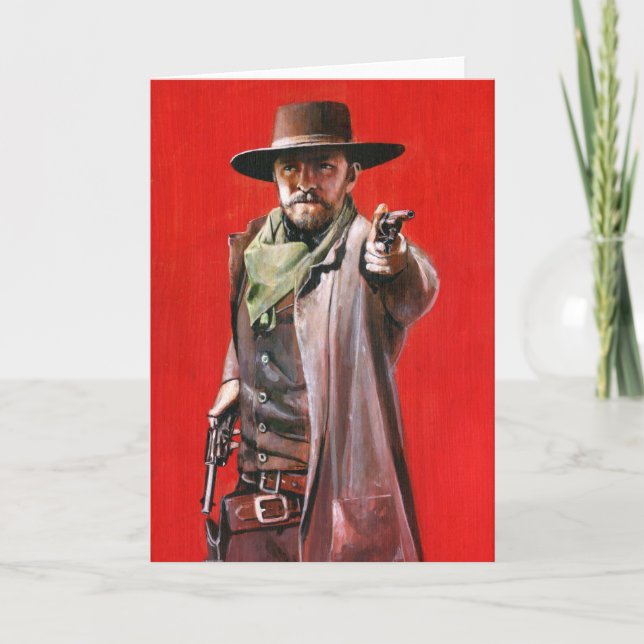 Carte de voeux Wild West Gunslinger (Devant)