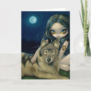 Carte de voeux "Wolf Moon"