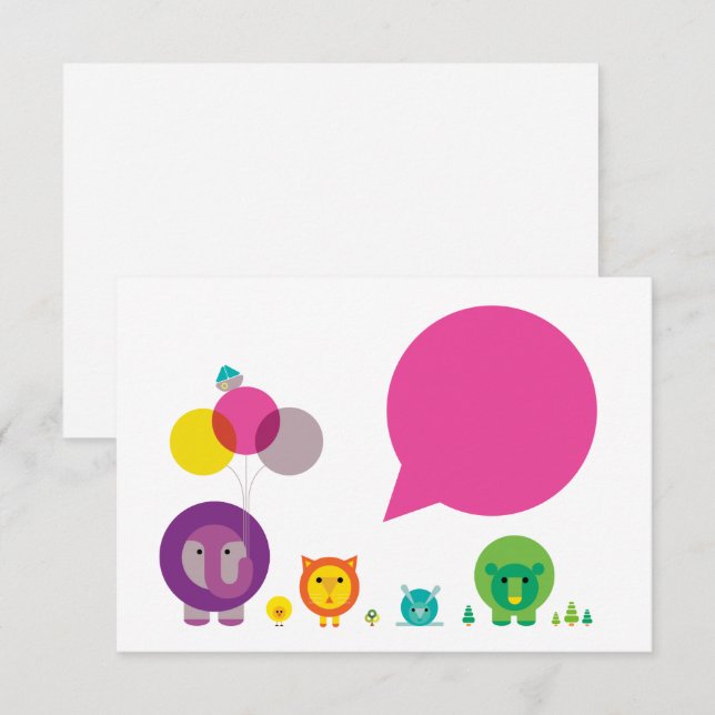 Carte de vœux Woo-Hoo! Zoo Fiesta (Devant / Derrière)