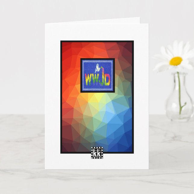 Carte de voeux WWJD colorée (Petite plante)